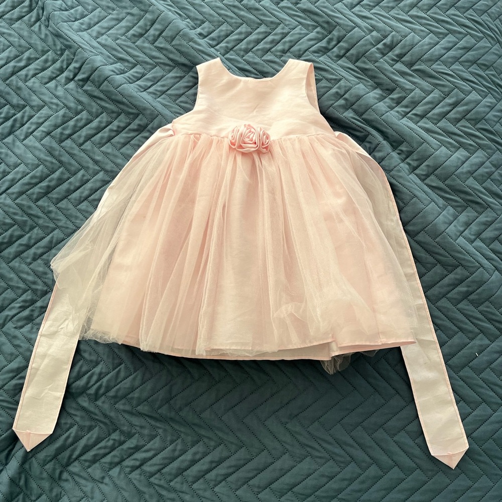 Pale pink baby/toddler girls party dress, size 18 months